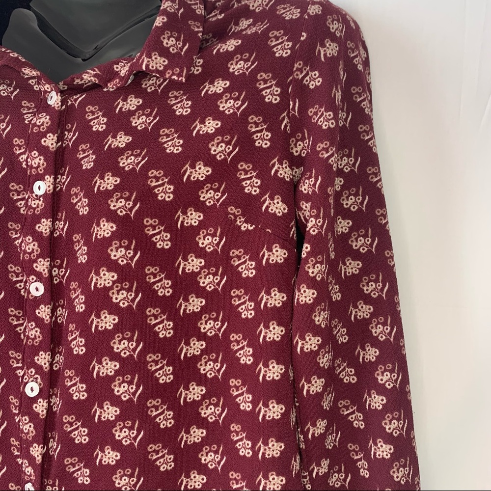 Burgundy Button Down Top
